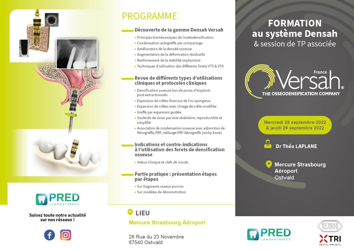 Formation en implantologie au système Versah-Densah avec le Docteur Théo Laplane